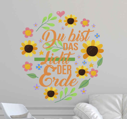 Sticker Mural Fleur Tu es la fleur du soleil características