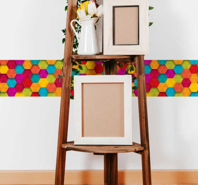 Sticker pour Carrelage Hexagones Multicolores