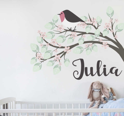 Sticker enfant oiseau personnalisable