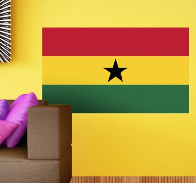 Autocollant mural drapeau Ghana