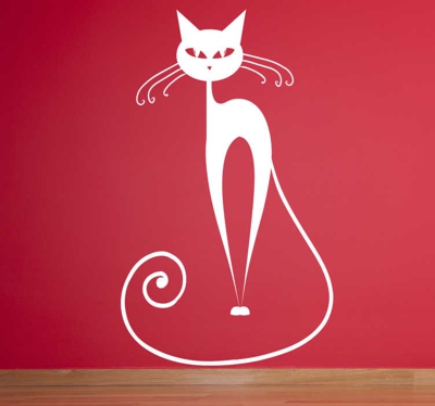 Sticker enfant chat élégant