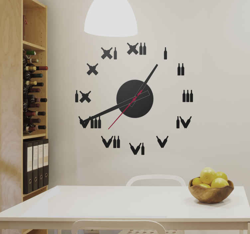 Sticker horloge bouteilles de vin en oferta