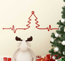 Sticker Vitre Noel arbre electrocardiogramme precio