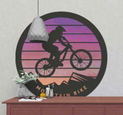 Sticker mural nature Vélo de montagne au coucher du soleil precio