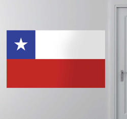 Autocollant mural drapeau Chili precio