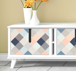 Sticker Pour Meuble Carrés Pastels en oferta