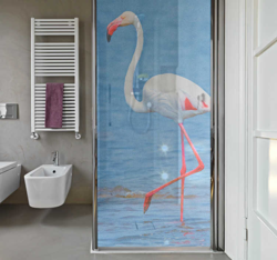 Sticker Paroi de Douche Flamant Blanc precio
