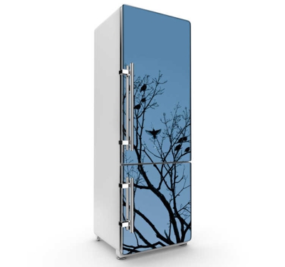 Sticker frigo arbres et oiseaux