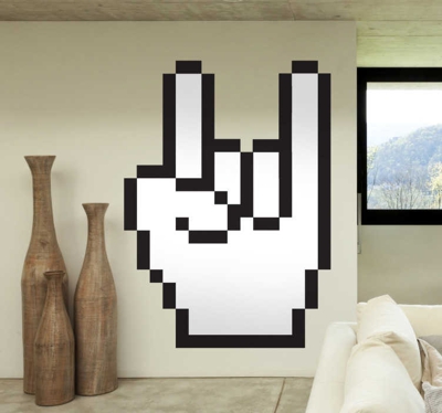 Sticker mural curseur cornes