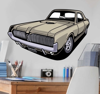Sticker mural voiture mustang
