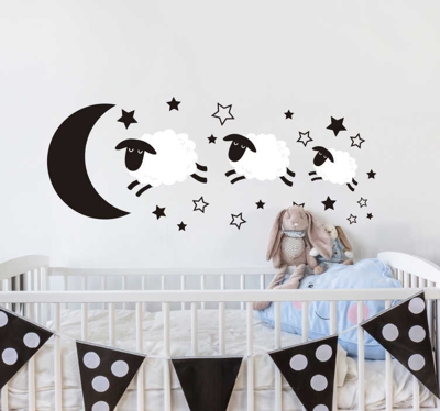 Sticker Chambre Enfant Compter les Moutons