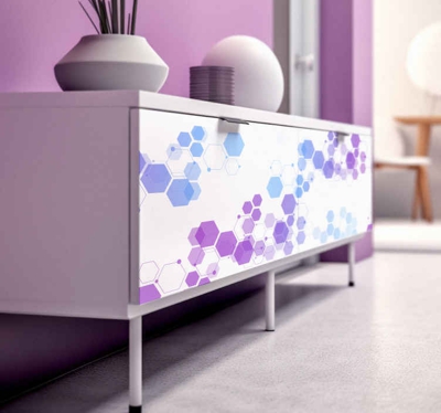 Sticker Pour Meuble Hexagones Couleurs Pastels