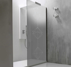 Sticker paroi douche motifs géométriques precio