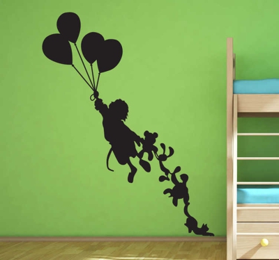 Sticker enfant silhouette volante