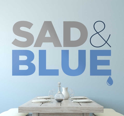 Sticker sad and blue