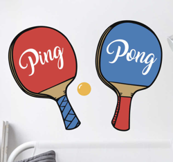 Sticker Ping Pong raquettes precio