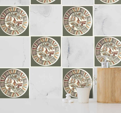 Autocollant Carrelage sticker horezu oiseau