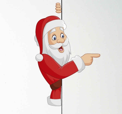 Sticker Vitre Noel Père noël semi caché