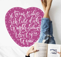 Autocollant Amour Je t'aime coeur de langue precio