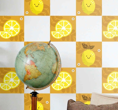 Autocollant Carrelage Citrons souriants