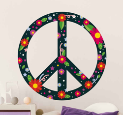 Sticker Mural Fleur Signe de paix fleur et étoile en oferta