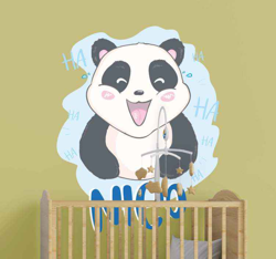 Stickers Chambre Bébé Bébé panda surpris par son nom en oferta