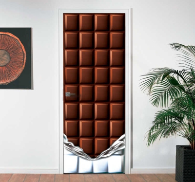 Sticker de Porte Dessin tablette de chocolat