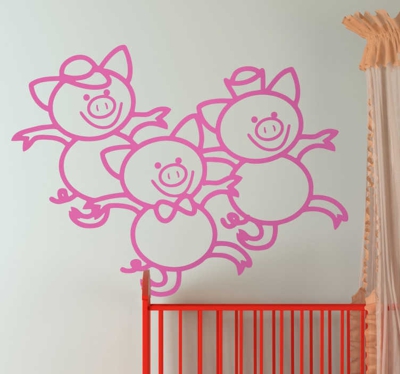 Sticker trois petits cochons