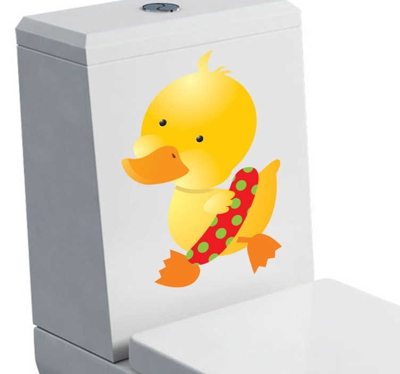 Sticker canard plastique jaune
