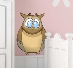 Sticker enfant hibou yeux bleus precio