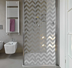 Sticker douche lignes triangulaires precio