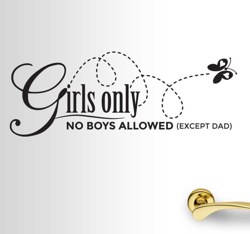 Sticker girls only no boys allowed características