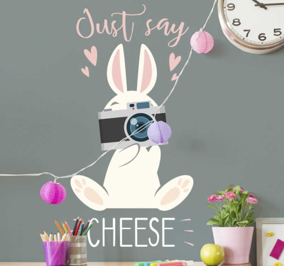 Sticker mural lapin