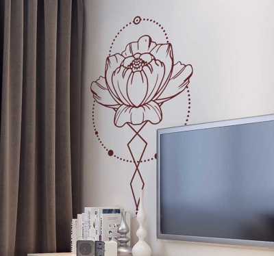 Sticker rose moderne
