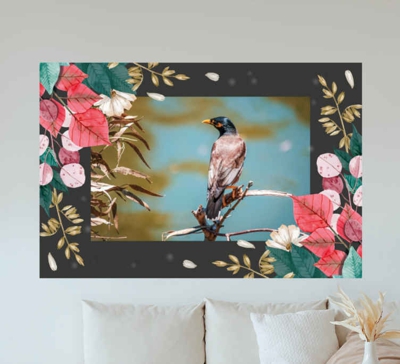 Sticker mural Salon Floral et marron