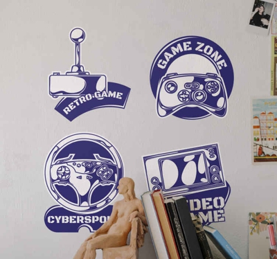 Vitrophanie vitrine Définir des emblèmes de jeux vidéo