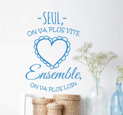 Sticker texte ensemble on va plus loin características