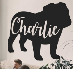 Autocollant personnalisé de nom de bouledogue britannique en oferta