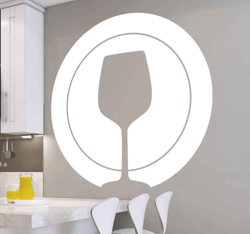 Sticker mural cuisine Verre et assiette en oferta