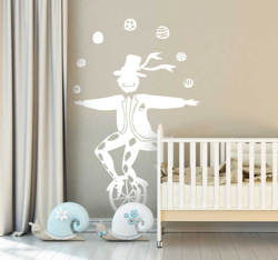 Sticker enfant clown velo en oferta