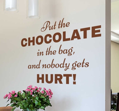 Sticker "Put the chocolate in the bag"