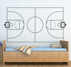Sticker silhouette terrain de basket precio