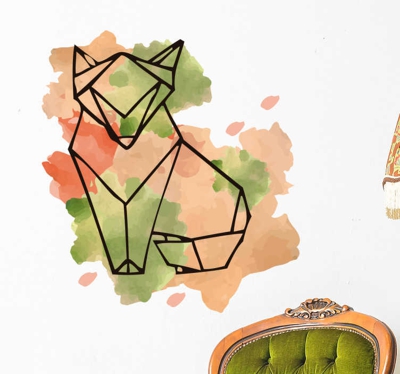 Sticker origami renard