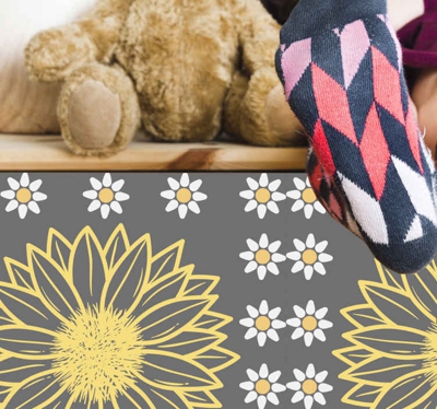 Sticker Deco Meuble Marguerites et tournesols modernes