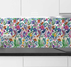 Sticker cuisine frise fleurs características