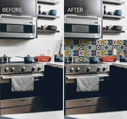 Sticker Mural Carrelage Coloré pour Cuisine precio