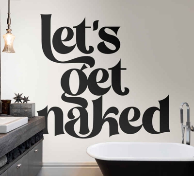 Sticker pour Salle de Bain Texte élégant se déshabiller