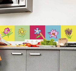 Autocollant Carrelage Fleurs en oferta