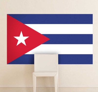 Autocollant mural drapeau Cuba
