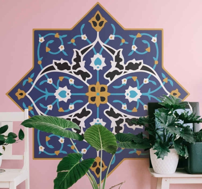 Autocollant Oriental Ornement floral arabe traditionnel
